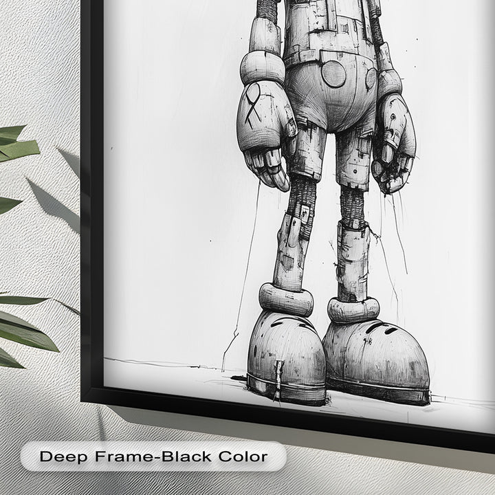 Timber Companion – Monochrome KAWS Oil Painting