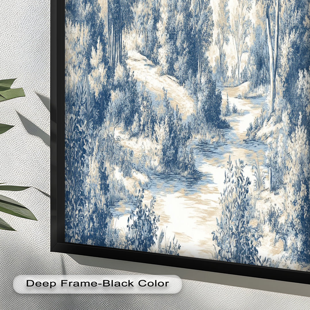 Classic Blue Woodland Scene – Vintage Oil Paintings