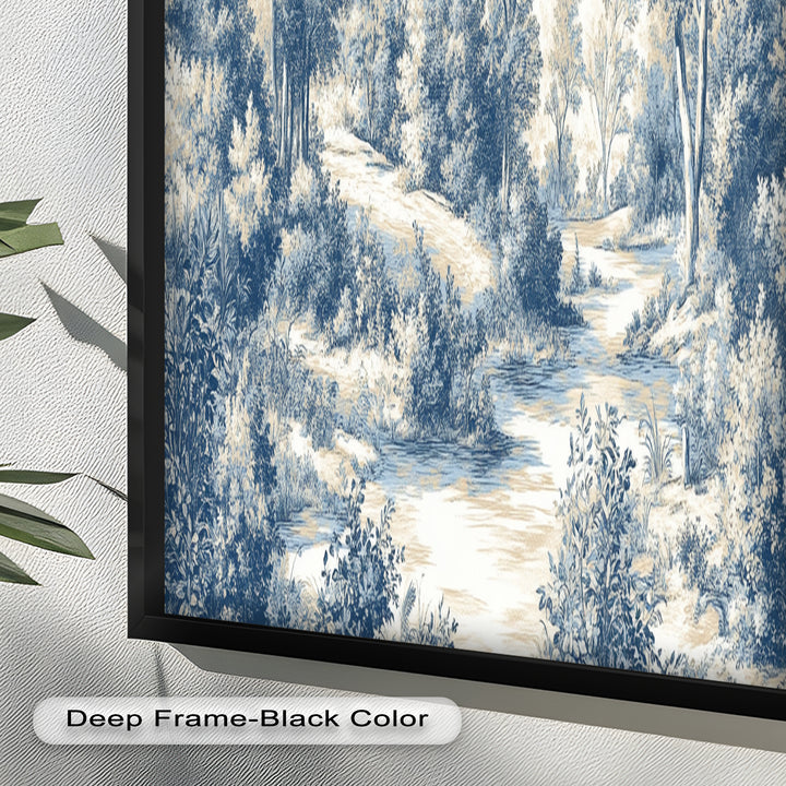 Classic Blue Woodland Scene – Vintage Oil Paintings