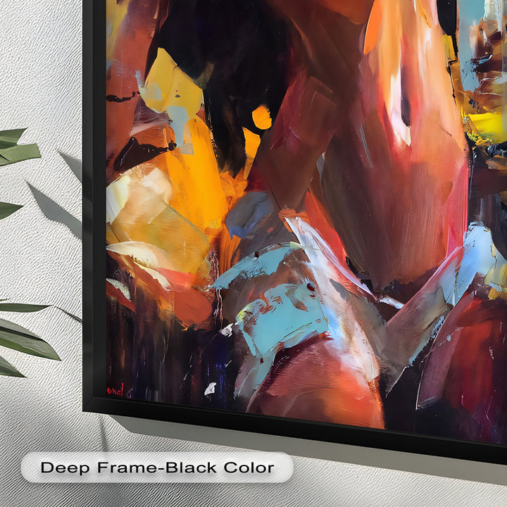 Ember Silhouette – Bold Abstract Nude Oil Painting