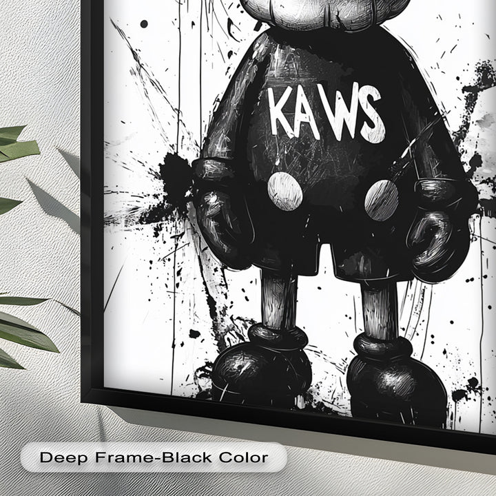 Black & White Figure – KAWS Graffiti Oil Painting