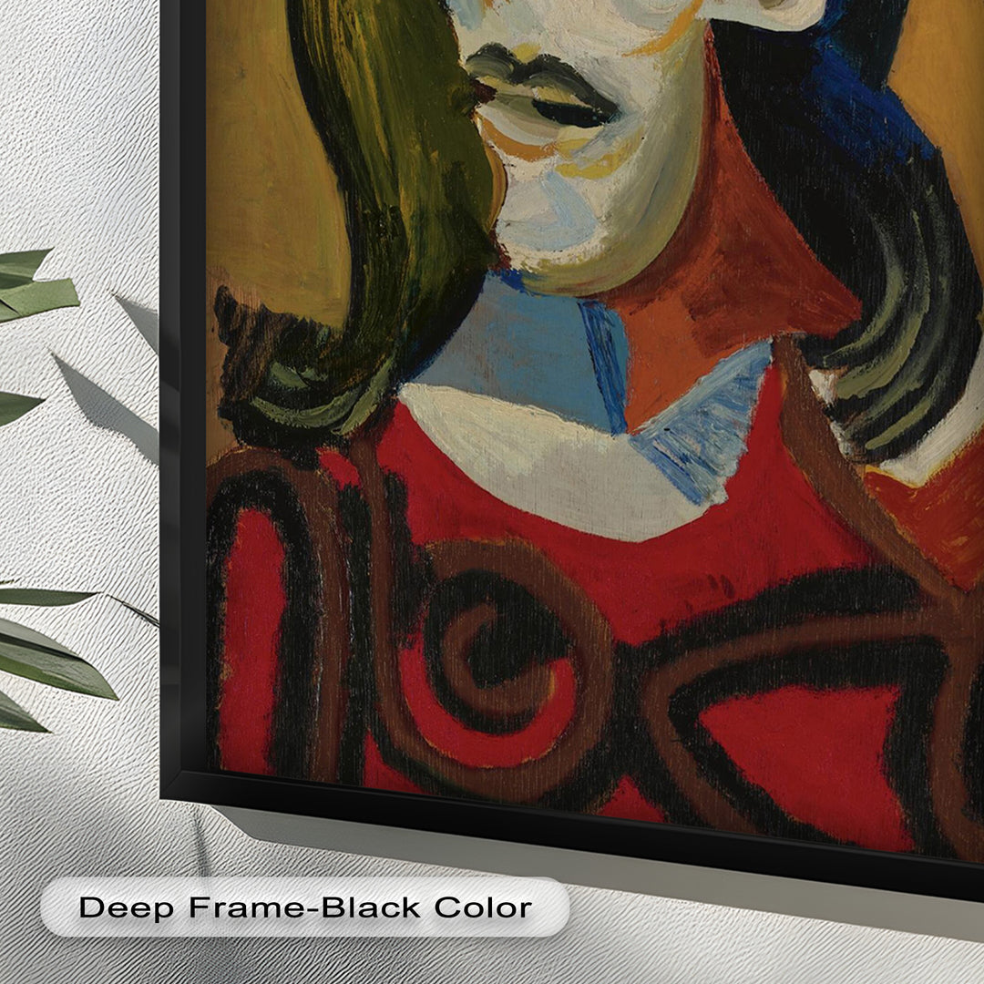Abstract Portrait with Red Garment - Picasso Oil Painting