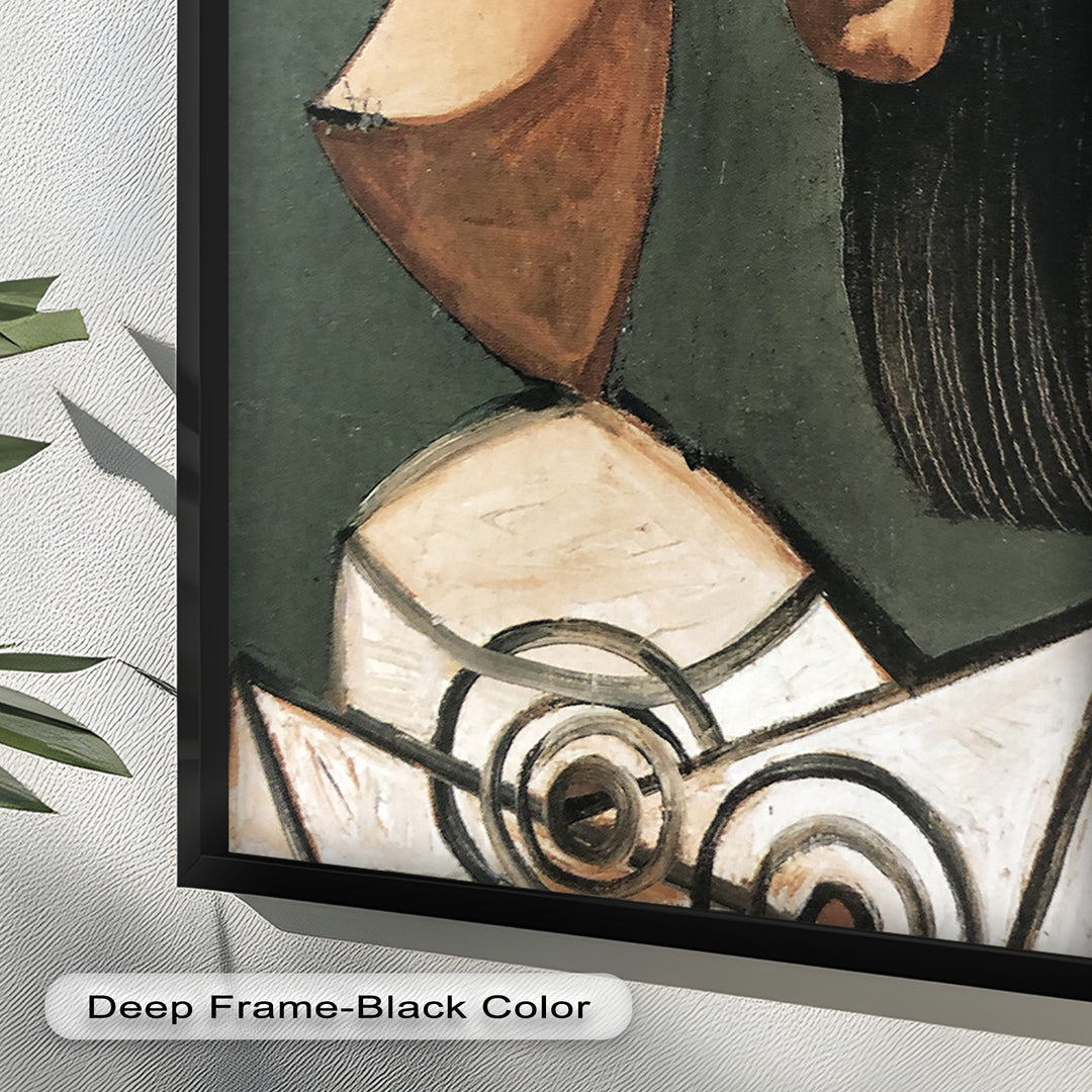 Serene Abstraction – Cubist Female Portrait Oil Painting