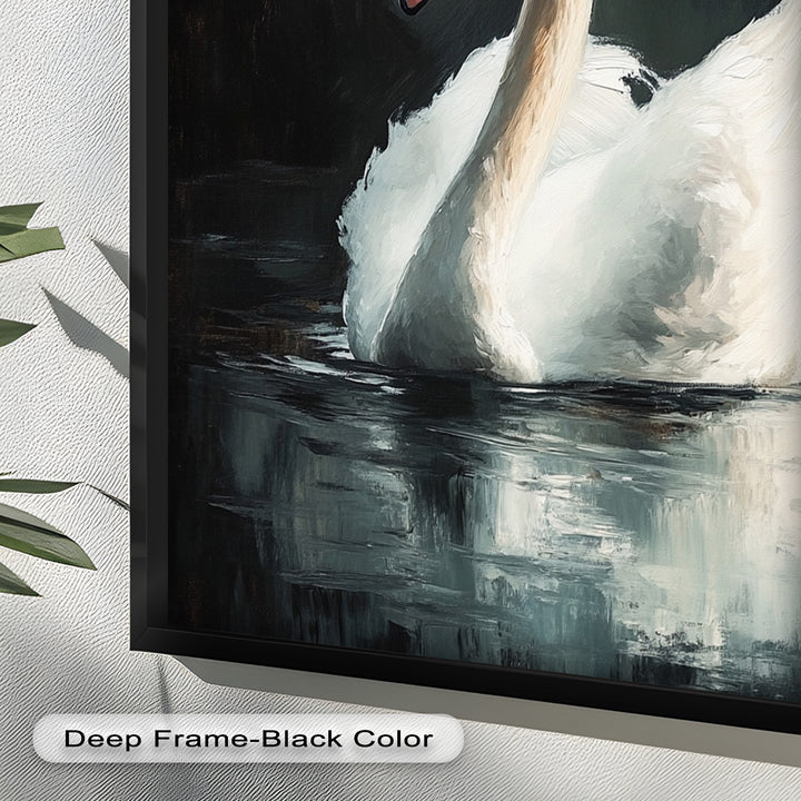 Solitary Grace – White Swan Oil Painting