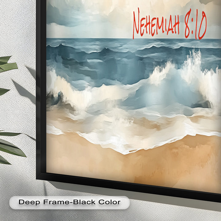 Nehemiah 8:10 – Joy of the Lord Bible Verse Oil Painting
