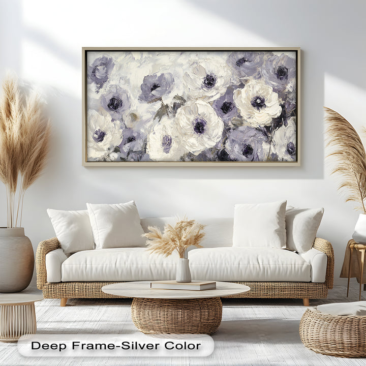 Cream and Lilac Petals - Flower Oil Painting