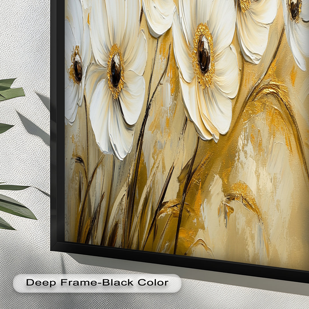 Golden Petals Elegance – Floral Oil Paintings