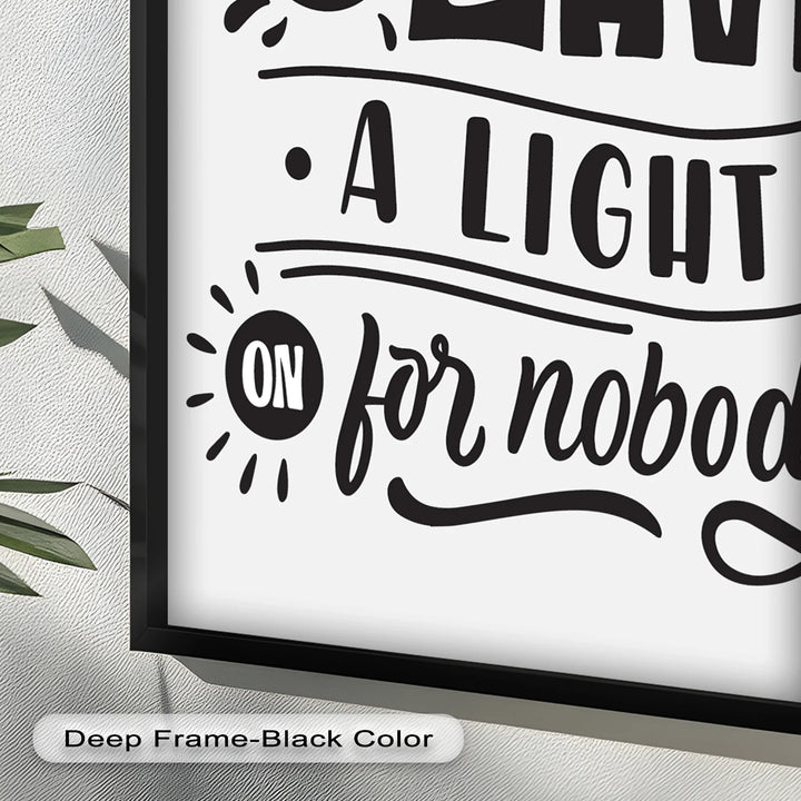 Leave a Light On – Typography Oil Painting - MyPhotoStation