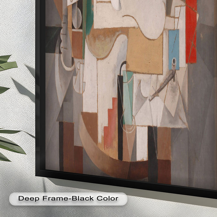 Geometric Forms and Layered Structure – Cubist Oil Painting
