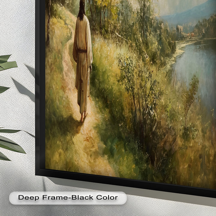 Jesus Walking on Path – Religious Oil Painting