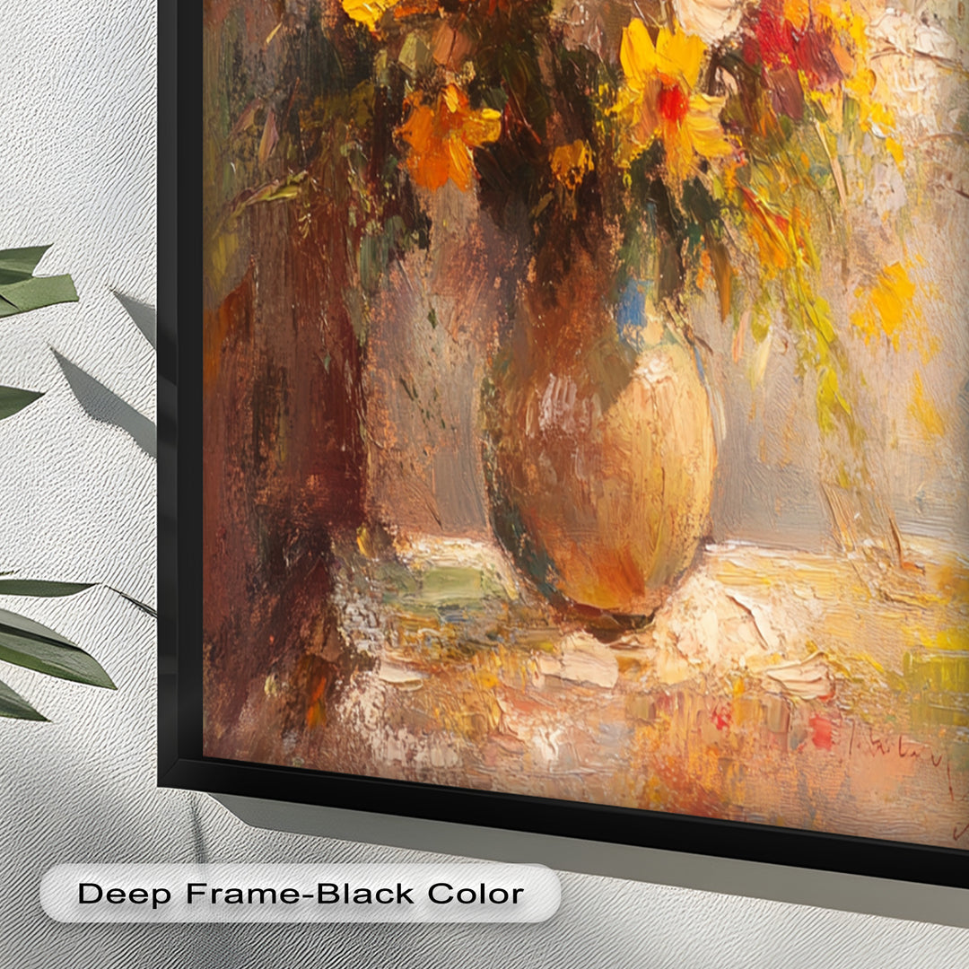 Sunlit Harmony – Vibrant Wildflower Still Life Flower Oil Painting