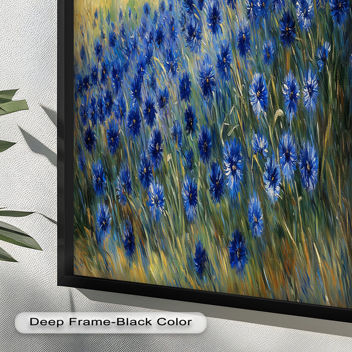 Golden Fields and Blue Cornflowers – Impressionist Meadow Scene Oil Painting