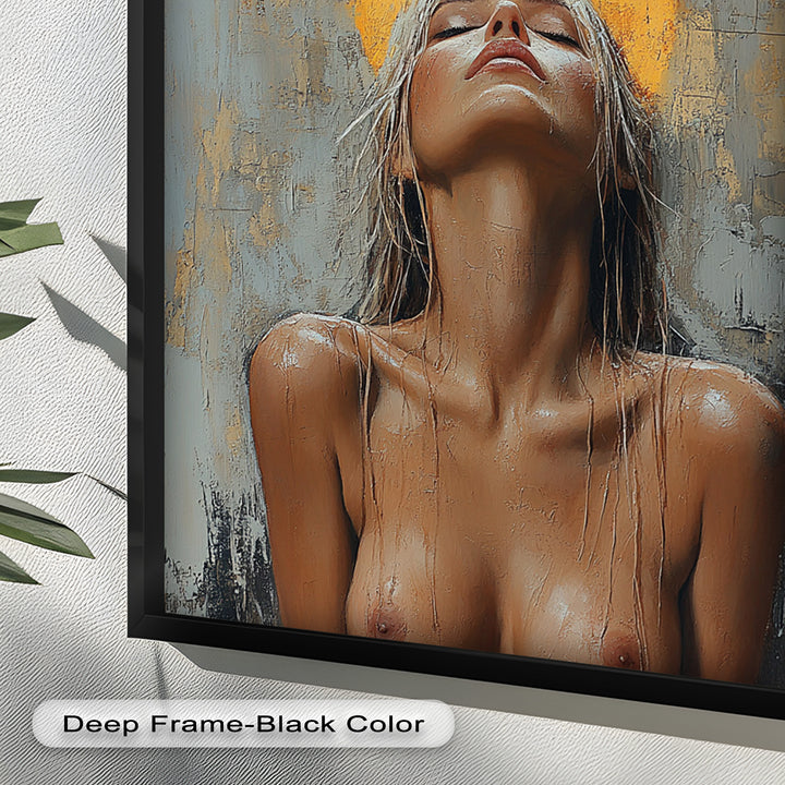 Haloed Grace – Ethereal Nude Portrait Oil Painting