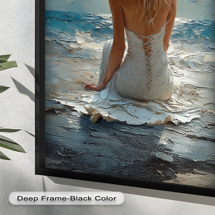 Whispers of the Tide – Serene Ocean Abstract Oil Painting