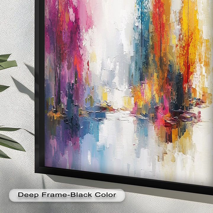 Brush Stroke Abstract Modern Art – Framed Contemporary Oil Painting