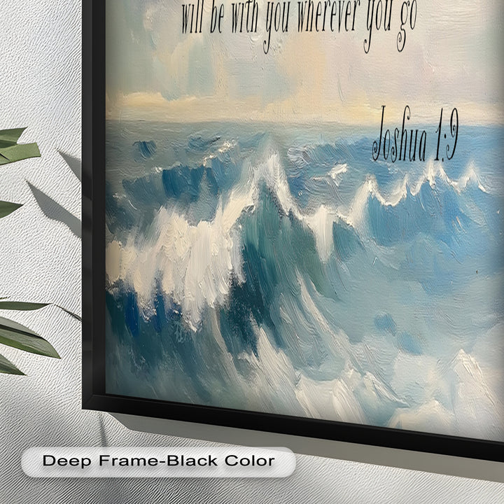 Joshua 1:9 – Strength and Courage Bible Verse Oil Painting