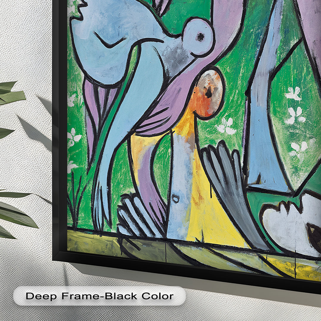 Reclining in Nature – Picasso-Inspired Abstract Nude Oil Painting