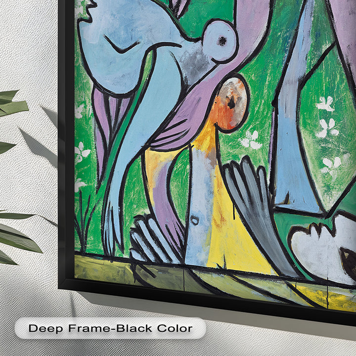 Reclining in Nature – Picasso-Inspired Abstract Nude Oil Painting
