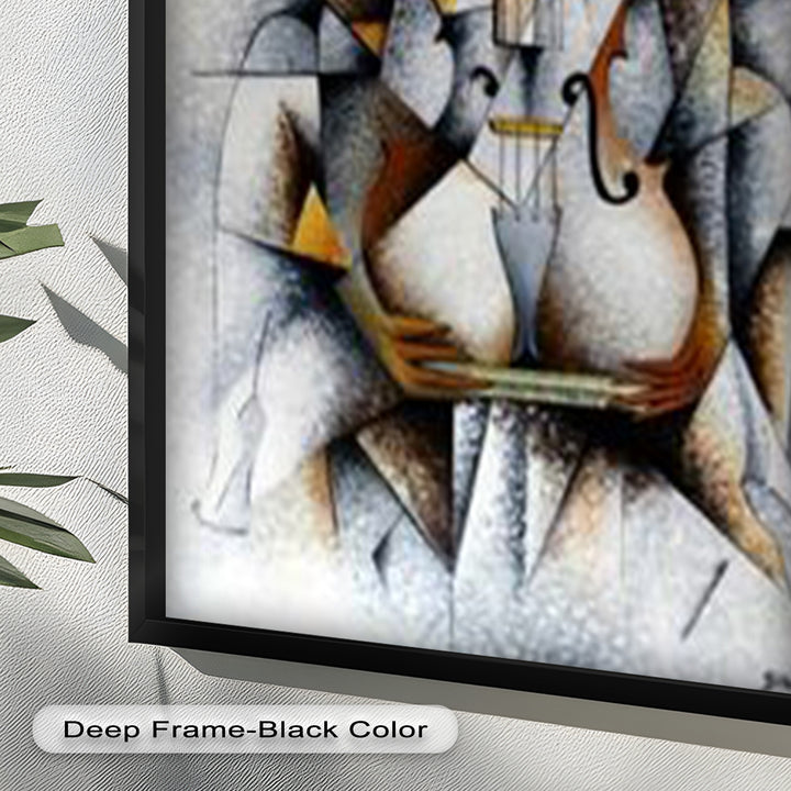 Cubist Harmony – Abstract Nude with Violin Motif Picasso Oil Painting