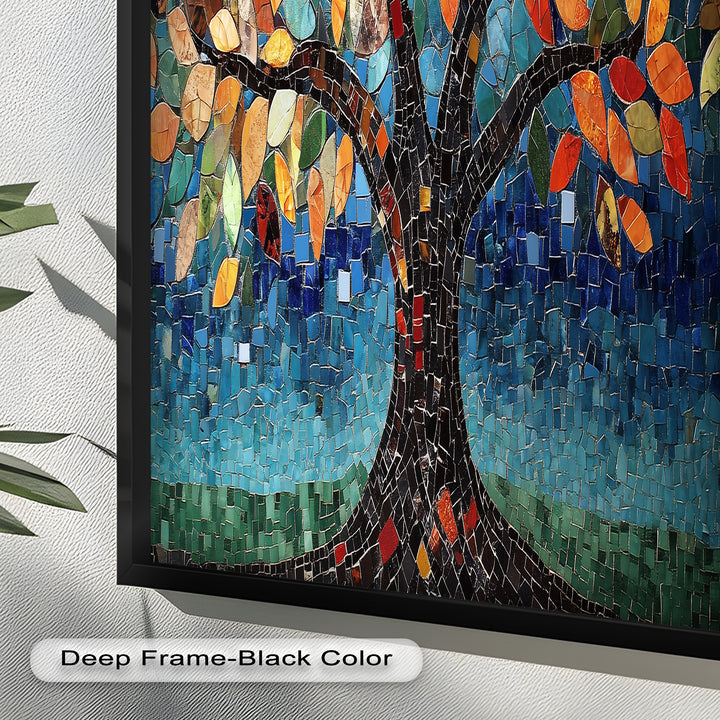 Mosaikbaum-Strahlung – Buntglas-Ölgemälde