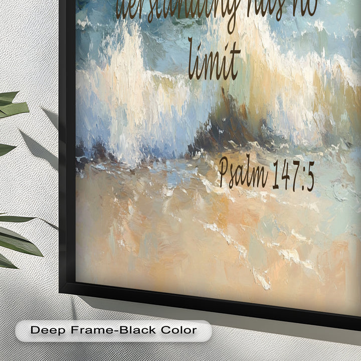 Psalm 147:5 – God's Power and Wisdom Bible Verse Oil Painting