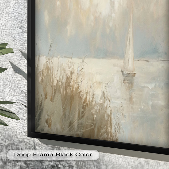 Lake Sailboat – Tranquil Waterscape Oil Painting