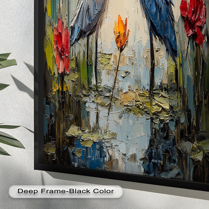 Pair of Herons – Animal Oil Painting