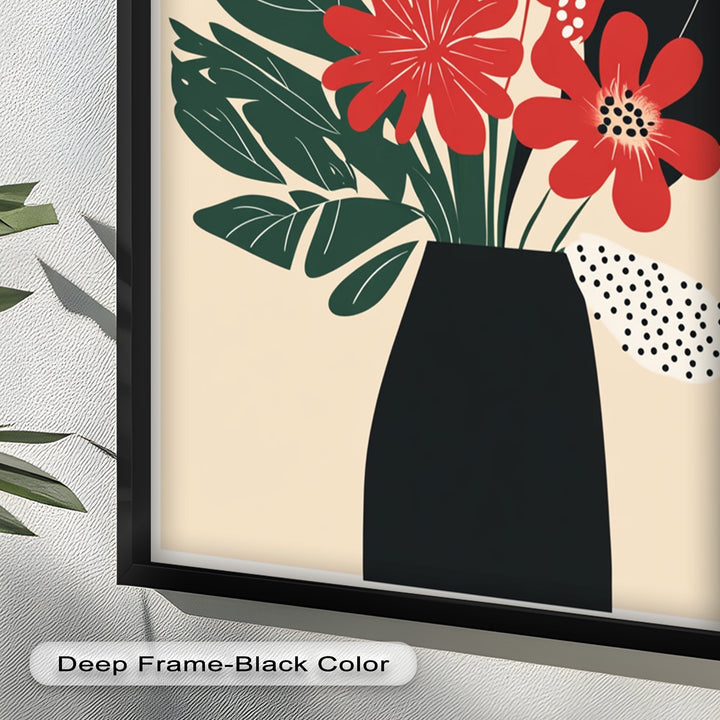 Purpurrote Blüte in monochromer Vase – Modernes florales Ölgemälde