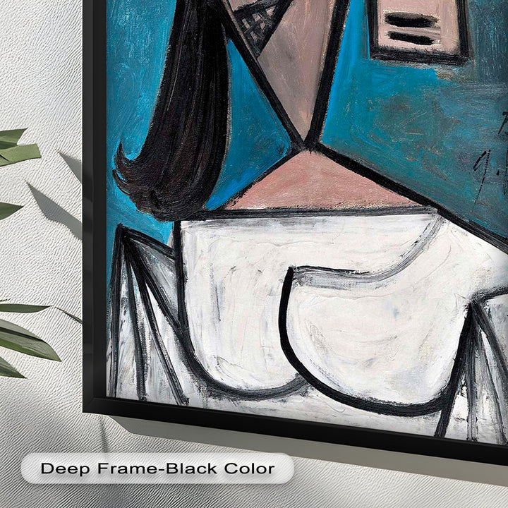 Angular Expression – Cubist Woman in White Dress Picasso Oil Painting