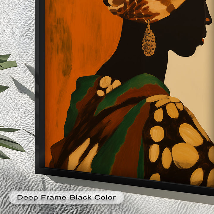 Afrikanische Frauenporträtkunst – Gerahmtes Ölgemälde