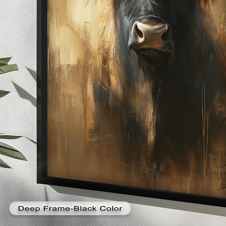 Bull in Amber Tones - Animal Oil Painting