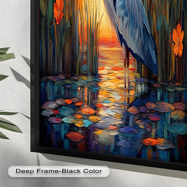Heron at Sunset  – Animal Oil Painting