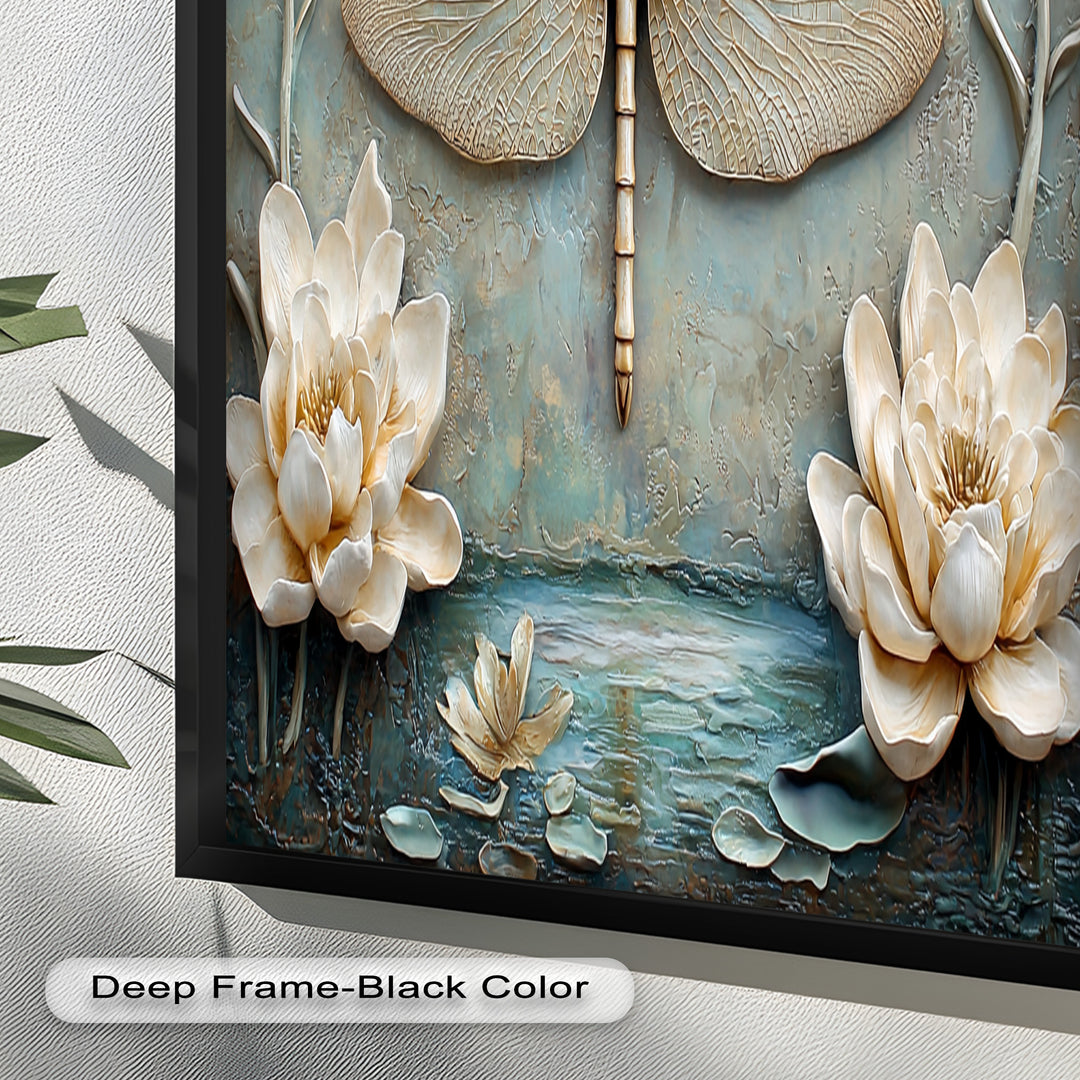 Vintage Dragonfly – Framed Oil Painting