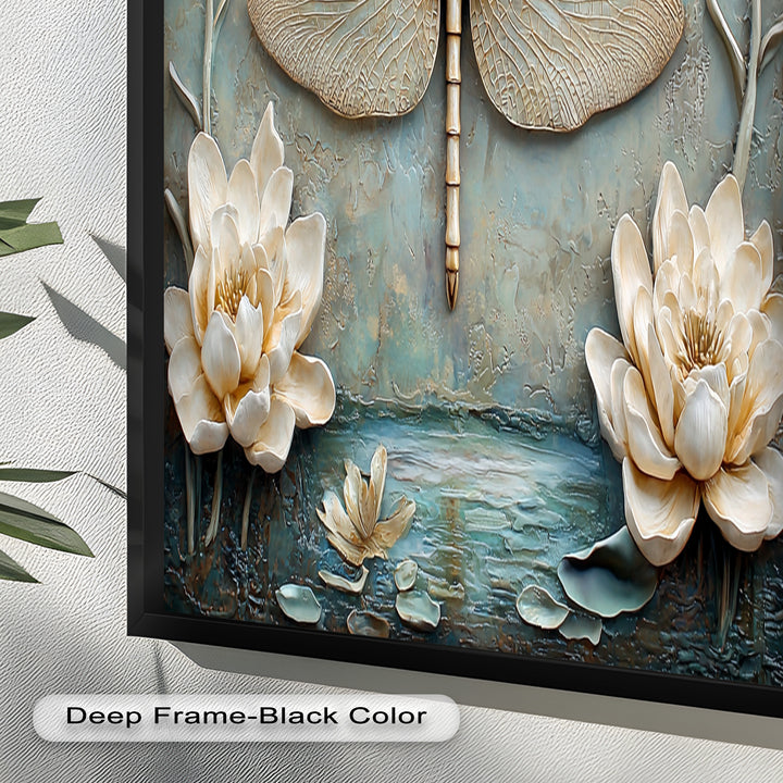 Vintage Dragonfly – Framed Oil Painting