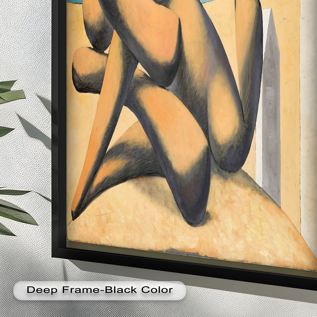 Lovers by the Sea – Abstract Embrace Picasso Oil Painting