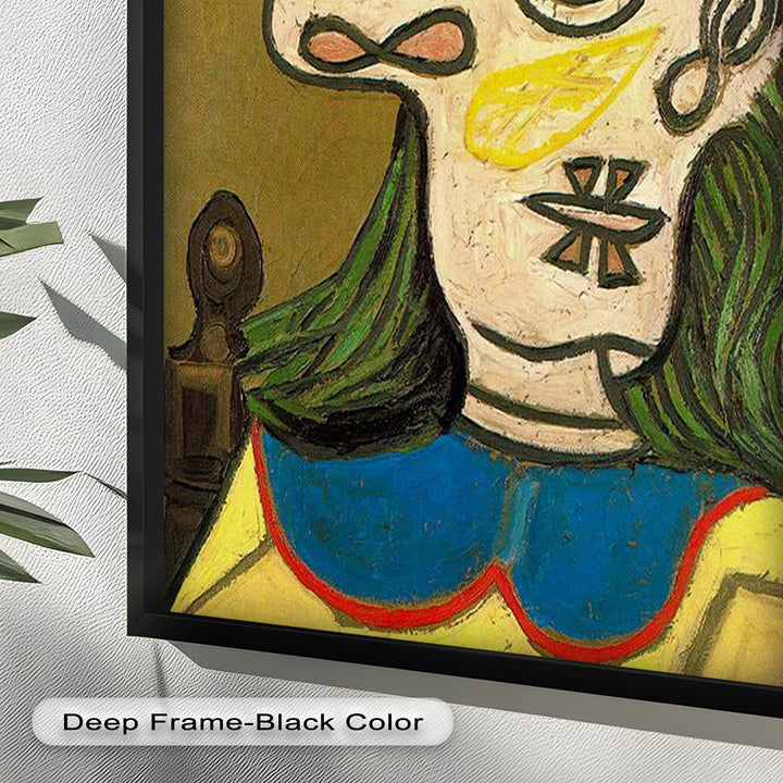Whimsical Hat – Abstract Female Portrait with Flower Detail Picasso Oil Painting
