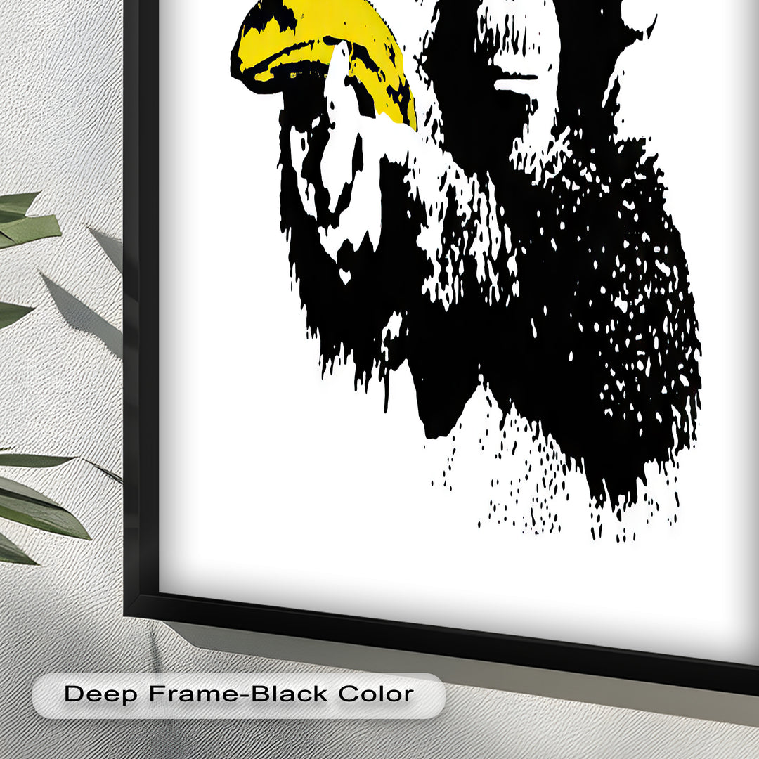 Monkey with Banana Gun – Satirical Banksy Oil Painting