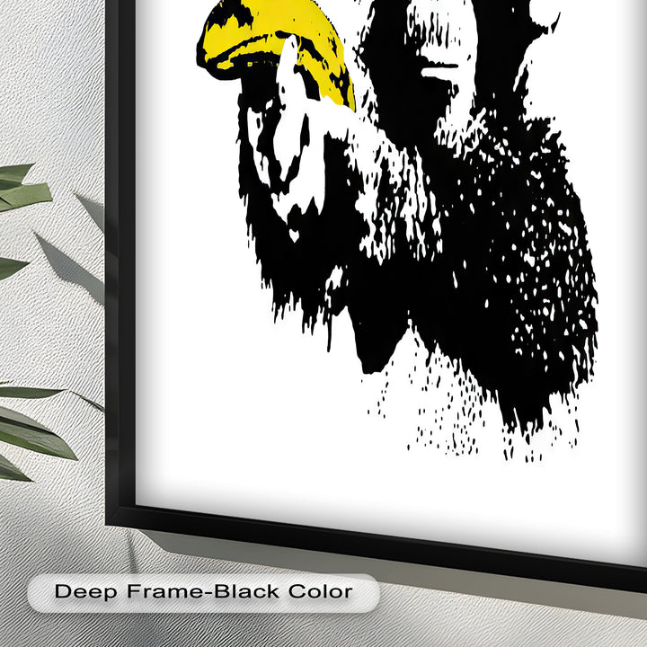Monkey with Banana Gun – Satirical Banksy Oil Painting