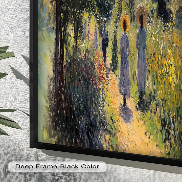 Afternoon Stroll – Sun-Dappled Garden Walk Oil Painting