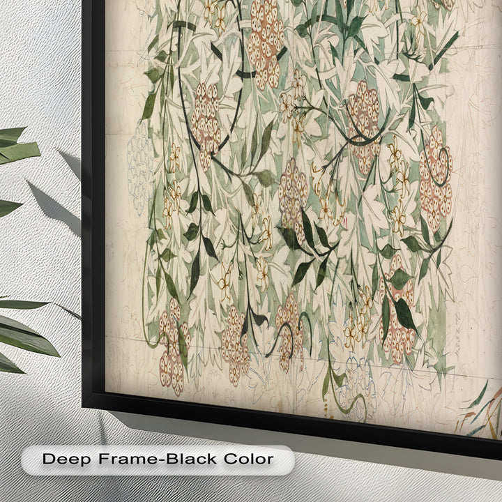 Jasmine Pattern by William Morris – Framed Botanical Oil Painting