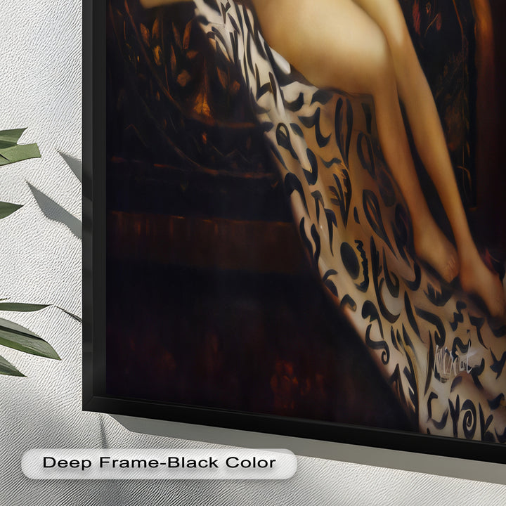 Velvet Reverie – Reclining Nude on Ornamental Nude Oil Painting