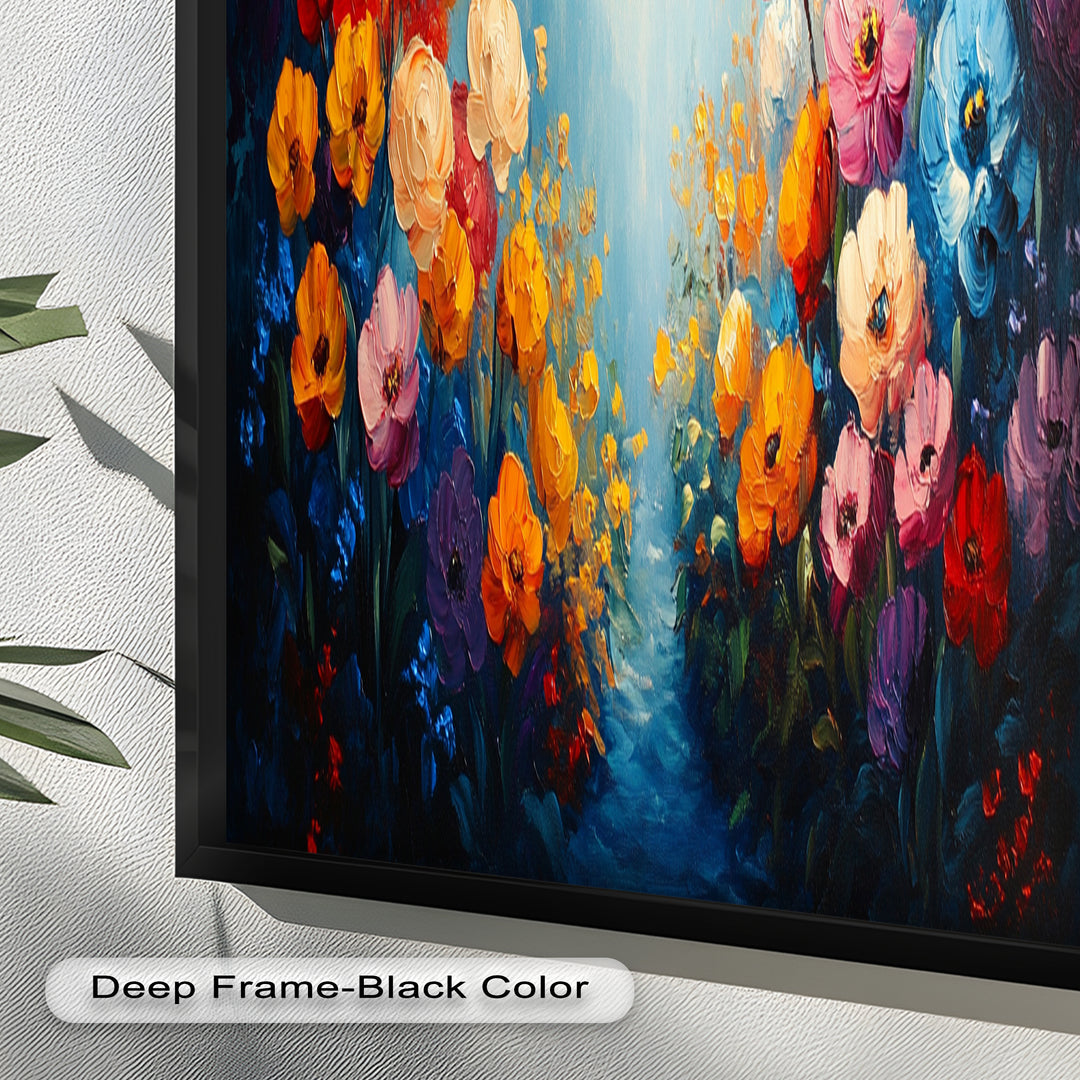 Multicolor Wild Bloom Explosion - Flower Oil Painting