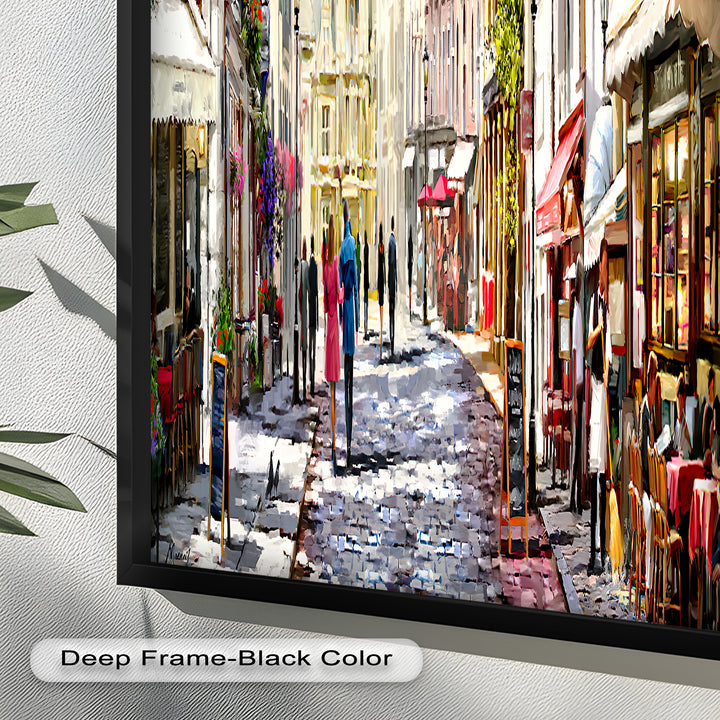 Sunlit Street von The Macneil Studio – Elegantes europäisches Ölgemälde