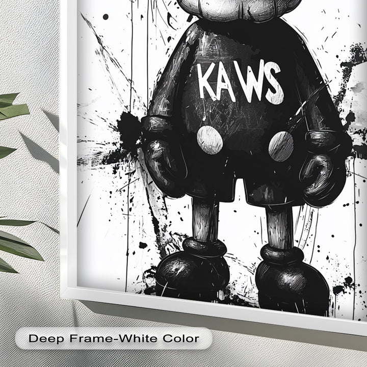 Black & White Figure – KAWS Graffiti Oil Painting