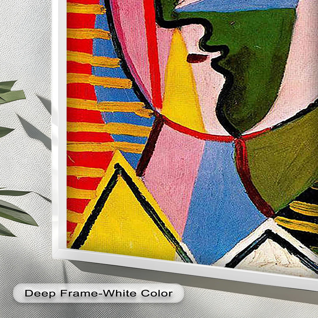 Split Gaze – Colorful Abstract Portrait Picasso Oil Painting - MyPhotoStation