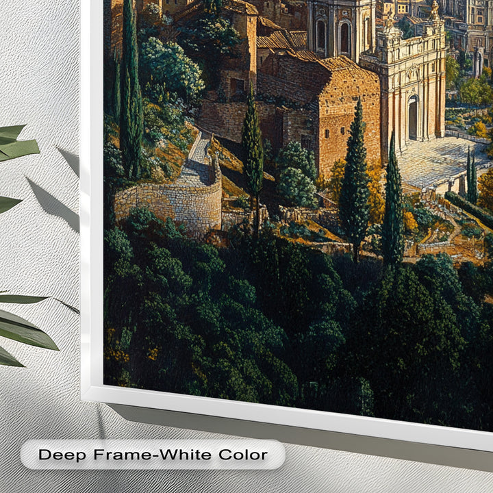 Sunlit Heights of Rome – Classical Cityscape Renaissance Oil Painting