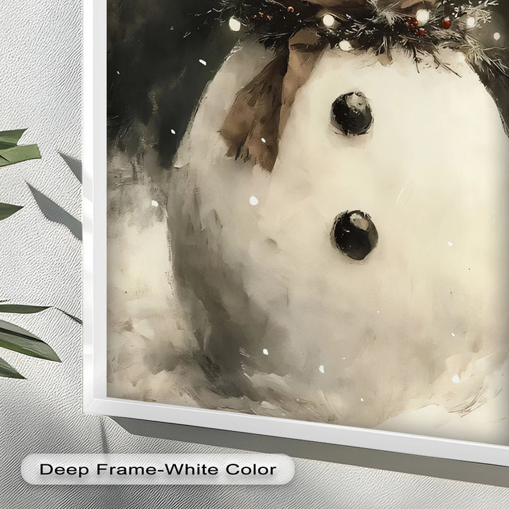 Frosty Cheer – Snowman in Winter Wonderland Oil Painting - MyPhotoStation
