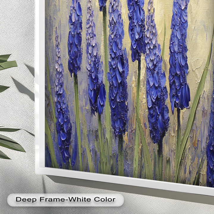Lavender Spires in Bloom – Purple Blossom Flower Oil Painting