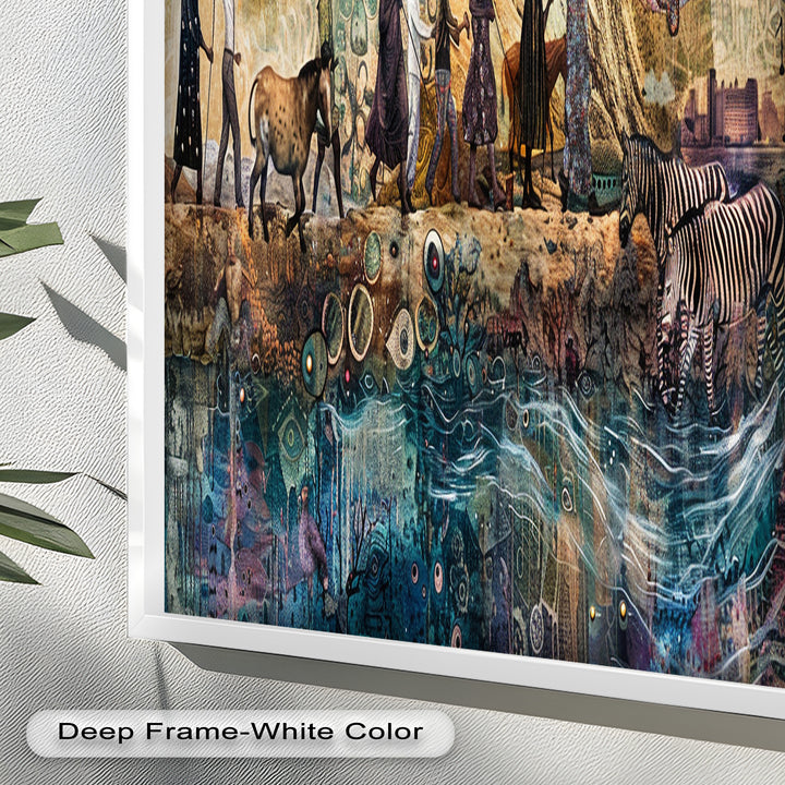 Echoes of Migration – Symbolic Journey Through Time Oil Painting