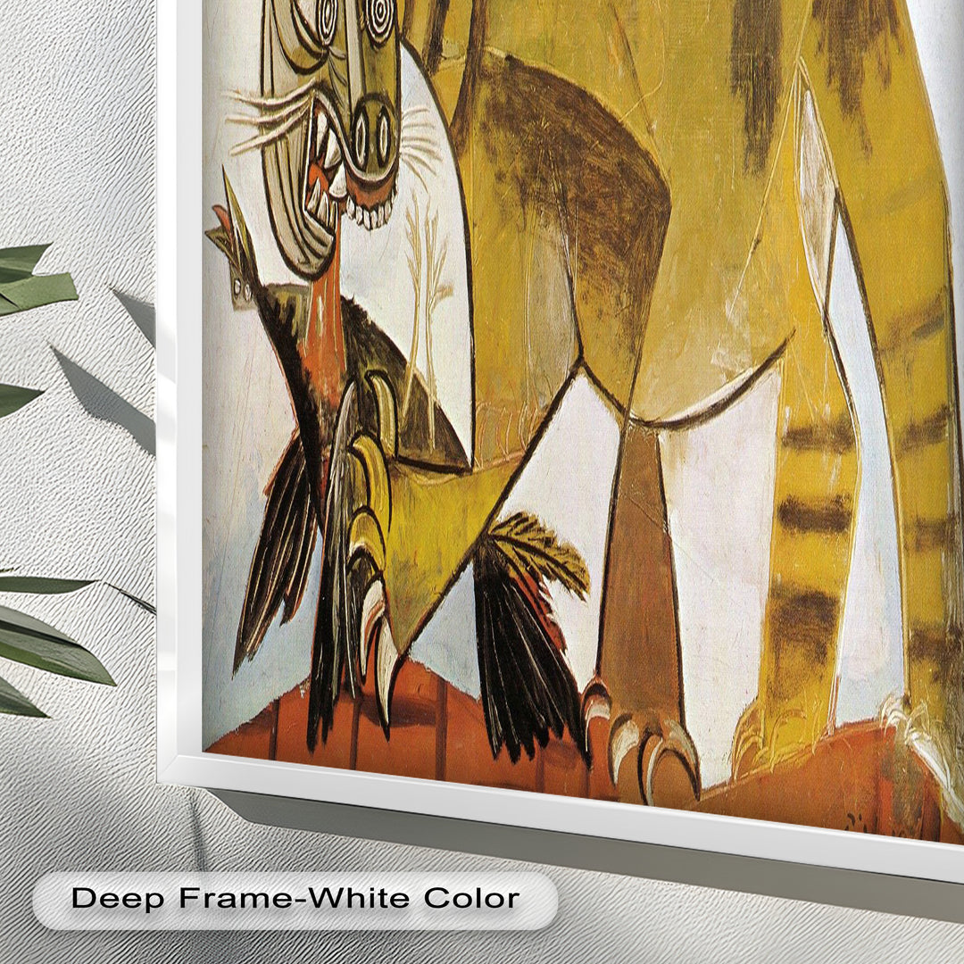 Wild Cat and Bird by Pablo Picasso – Cubist Oil Painting